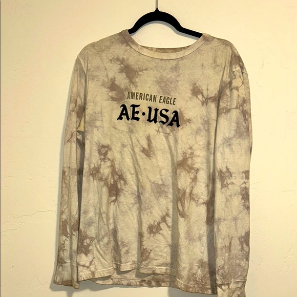 American Eagle USA Mens Medium Long Sleeve Tye-Dye Look Tee - Picture 1 of 8